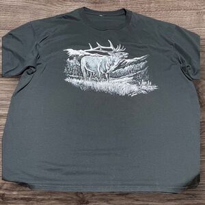 Vintage Elk Hunter Black Graphic Men's Shirt